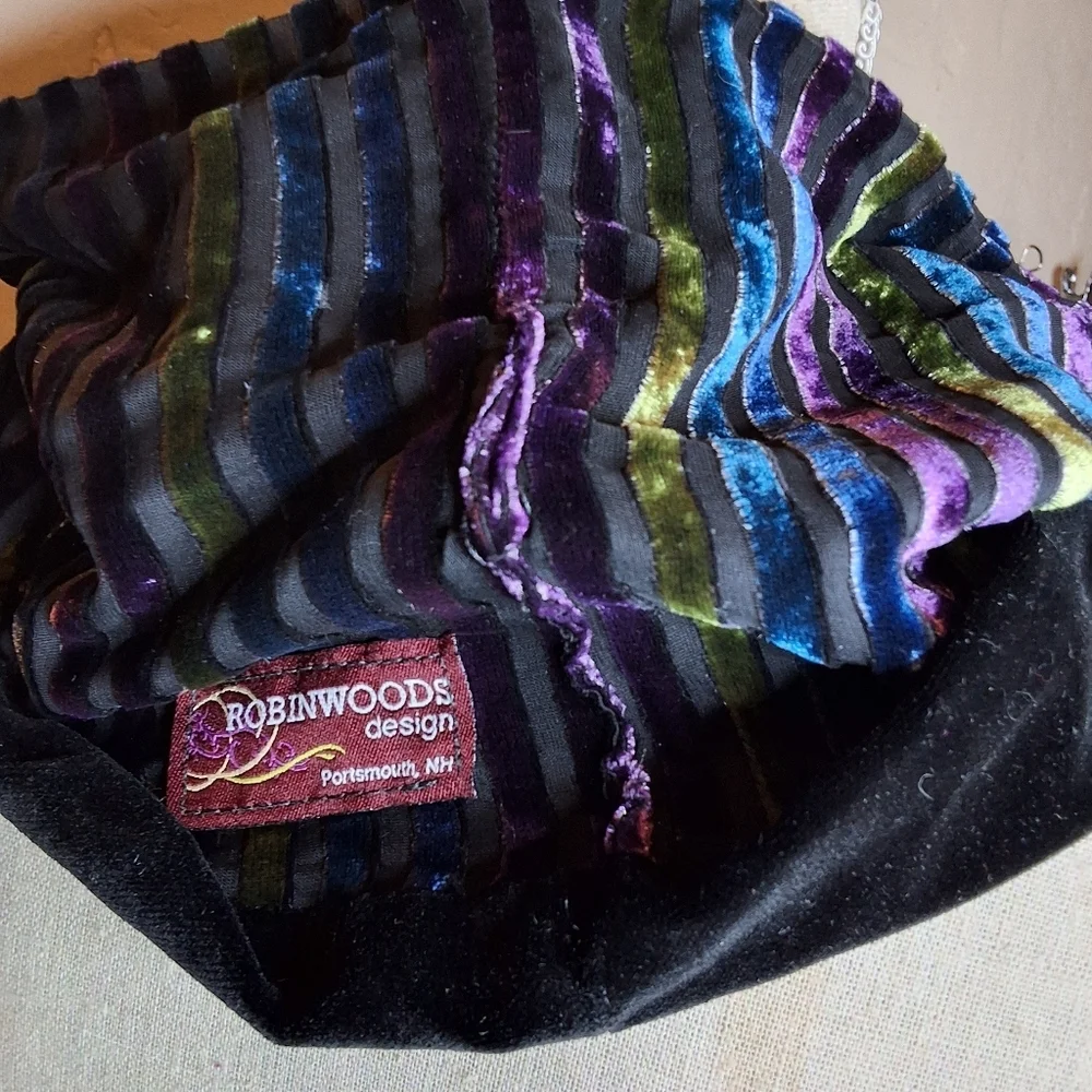 Jewel Tones Robinwood Designs Striped Short Infinity Muffler/ Scarf